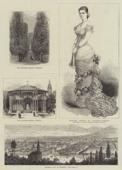 Schetsen in Pyrmont door Georges Labadie Pilotell